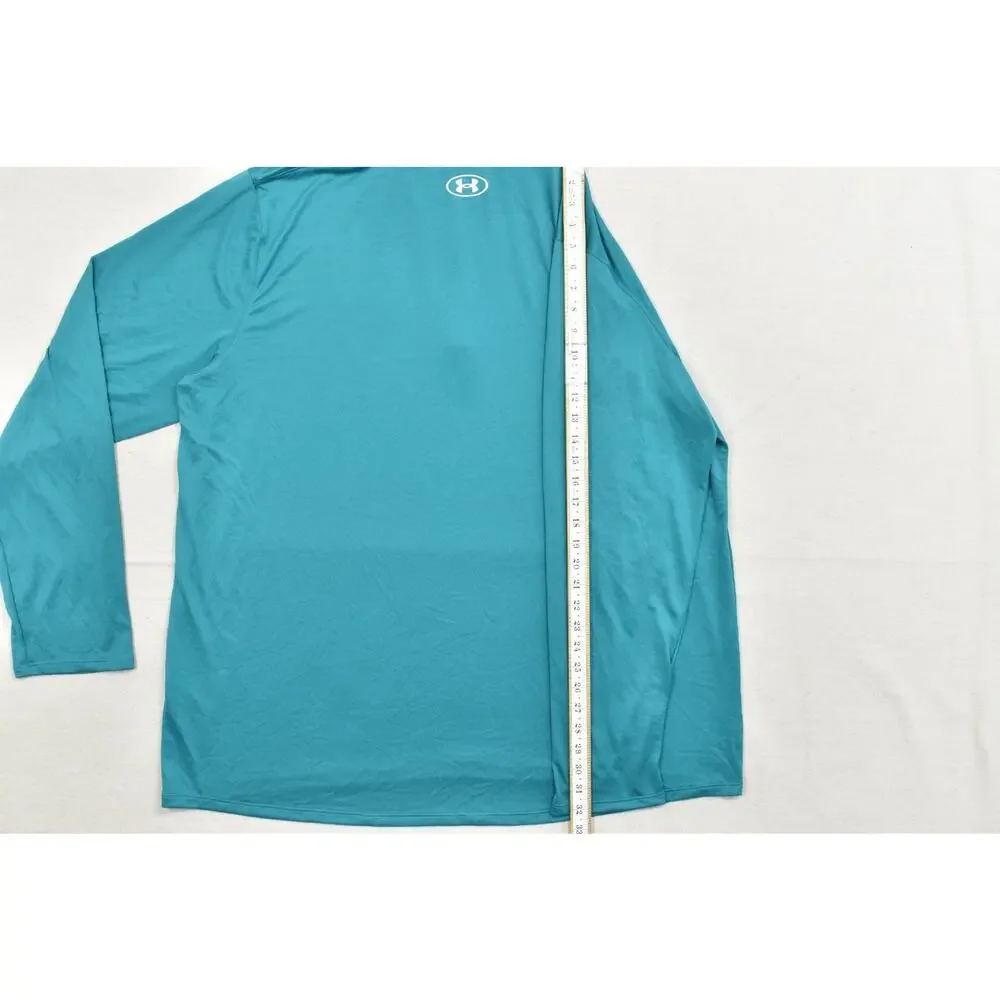 Under Armour Men 3XL Teal 1/4 Zip Long Sleeve Pullover Recycled Polyester Shirt